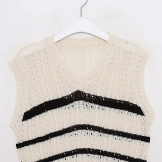 Striped knit vest