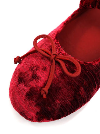 [Moromoro2] Velvet Bow Ballet Flats