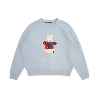 [Moromoro2] Bunny Snowflake Pearl Beaded  Sweater