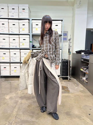 [NeverSeez] Pleated Wide-Leg Pants