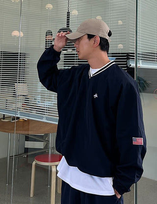 USA Flag Nylon Sweatshirt (4 colors)