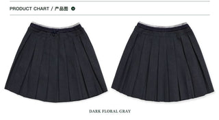 [Moromoro2] Linen Satin Plaid Pleated Skirt