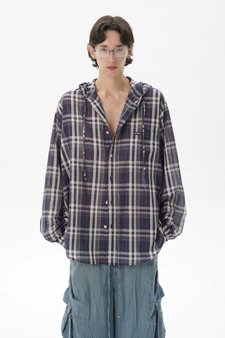 [MASONPRINCE] Lightweight Cotton Plaid Shirt