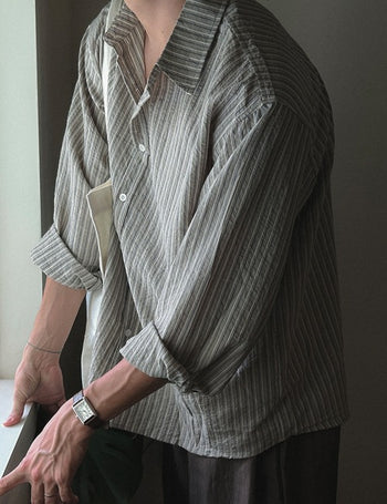 [Feature] Seersucker Stripe Shirt (4 colors)