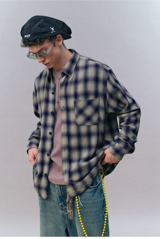 [Monterest] Oversized Yarn-Dyed Plaid Shirt
