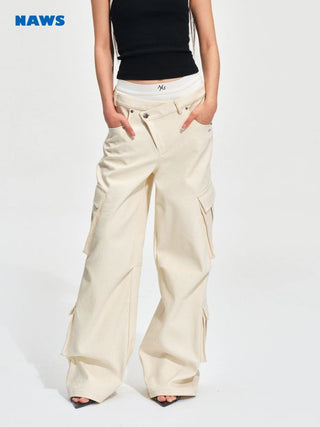 [NOTAWEAR] Cotton Twill Multi-Pocket Wide Leg  Pants