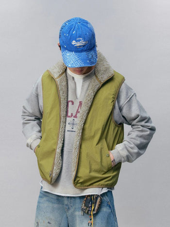 [Monterest] Reversible Fleece Stand Collar Vest