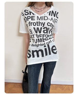 [NECY] Original Letter Stud Slim Line T