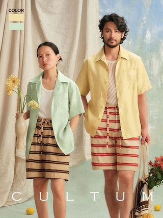 [CULTUM] Linen Cuban Collar Shirt