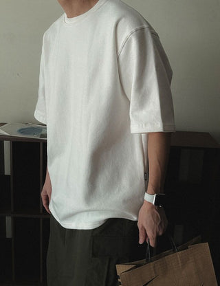 Double-brushed boxy short-sleeve t-shirt (2 colors)