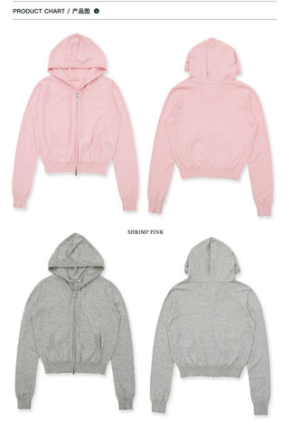 [Moromoro2] Handmade Patch Hooded Zip-Up  Cardigan