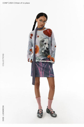 CONP Mesh Graphic Long Sleeve (White)