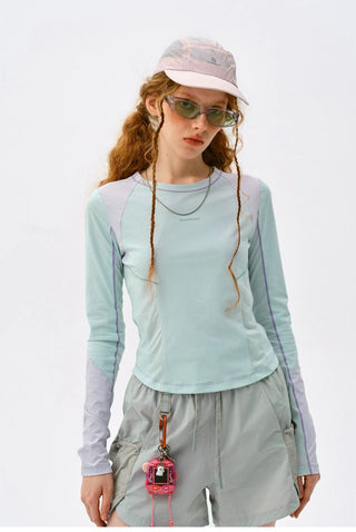 [Monterest] 5A Antibacterial Color Block Long Sleeve Tee