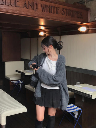 Angora V-neck cardigan