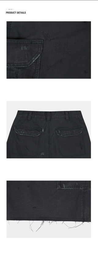 [MASONPRINCE] Distressed Cargo Capri Shorts