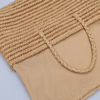 rectangle straw tote bag