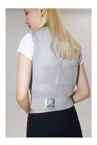 CONP Knitted mesh tight vest (gray)