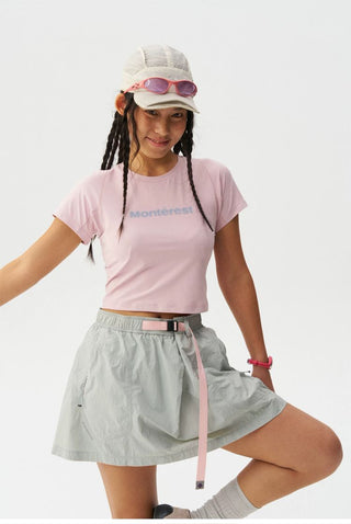 [Monterest] Quick-Dry Slim Fit Logo Crop Top