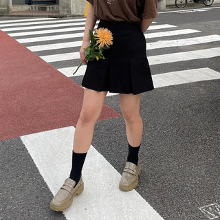Pleated mini skirt