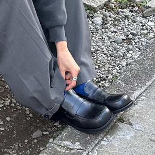 Wide square loafers