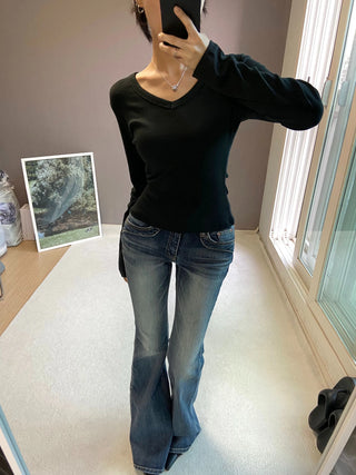V-NECK SLIM LOOSE TEE