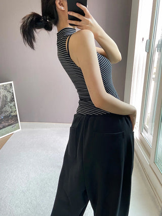 STRIPED POLAR SLEEVELESS