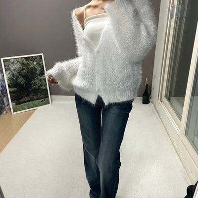 SHINY LOOSE CARDIGAN