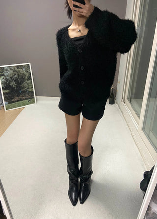 SHINY LOOSE CARDIGAN