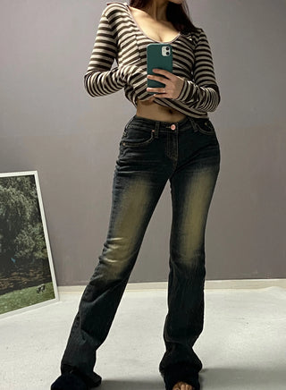 VINTAGE WASHING LOW DENIM