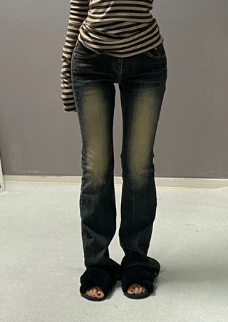 VINTAGE WASHING LOW DENIM
