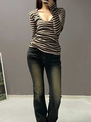 VINTAGE WASHING LOW DENIM