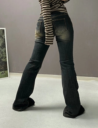VINTAGE WASHING LOW DENIM