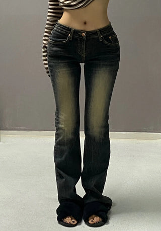 VINTAGE WASHING LOW DENIM