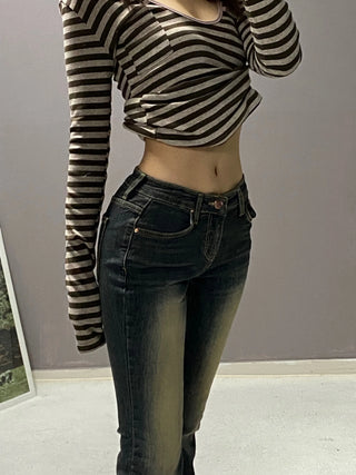 VINTAGE WASHING LOW DENIM