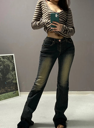 VINTAGE WASHING LOW DENIM