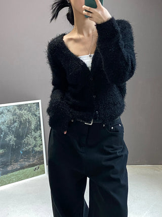 FEATHER V-NECK CARDIGAN