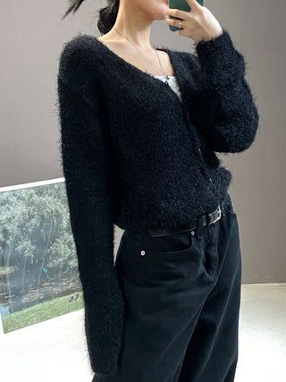 FEATHER V-NECK CARDIGAN