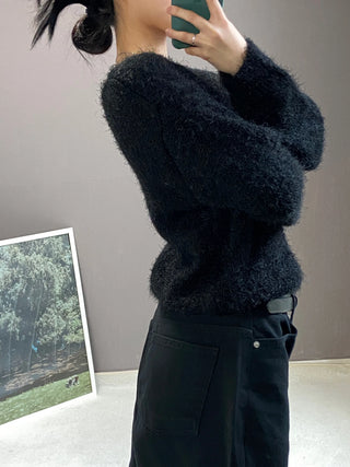 FEATHER V-NECK CARDIGAN