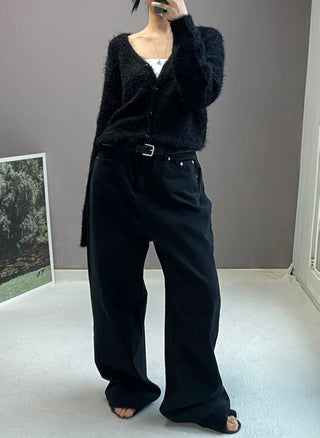 FEATHER V-NECK CARDIGAN