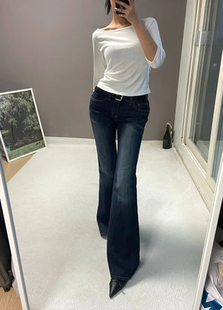 YELL STITCH LOW BOOTSCUT PANTS