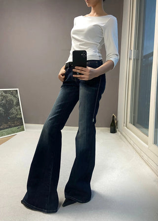YELL STITCH LOW BOOTSCUT PANTS