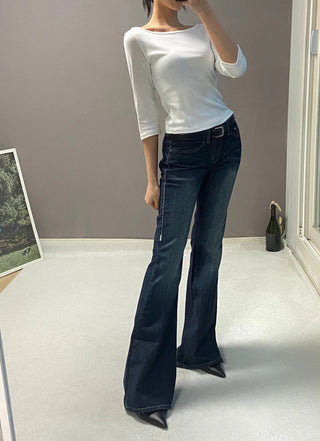 YELL STITCH LOW BOOTSCUT PANTS