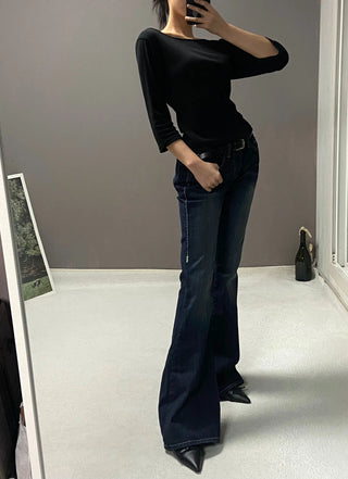 YELL STITCH LOW BOOTSCUT PANTS