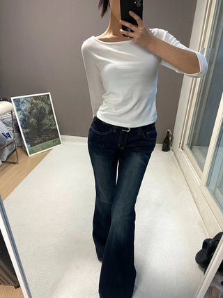 YELL STITCH LOW BOOTSCUT PANTS