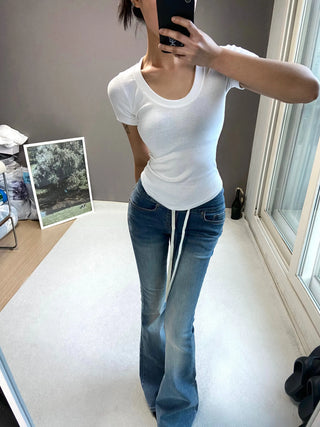 LOW BANDING BOOTSCUT PANTS