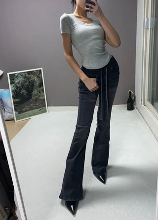 LOW BANDING BOOTSCUT PANTS