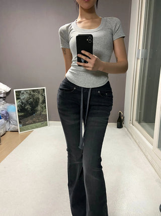 LOW BANDING BOOTSCUT PANTS