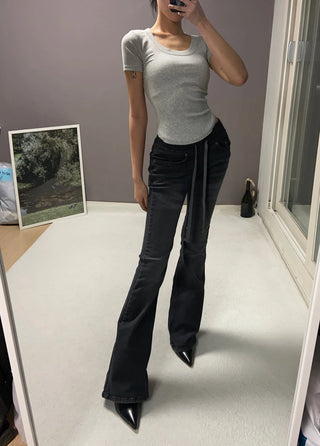 LOW BANDING BOOTSCUT PANTS