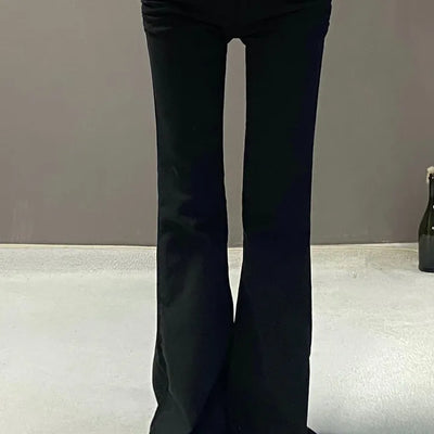 SHIRRING LOW BOOTSCUT PANTS