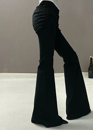 SHIRRING LOW BOOTSCUT PANTS